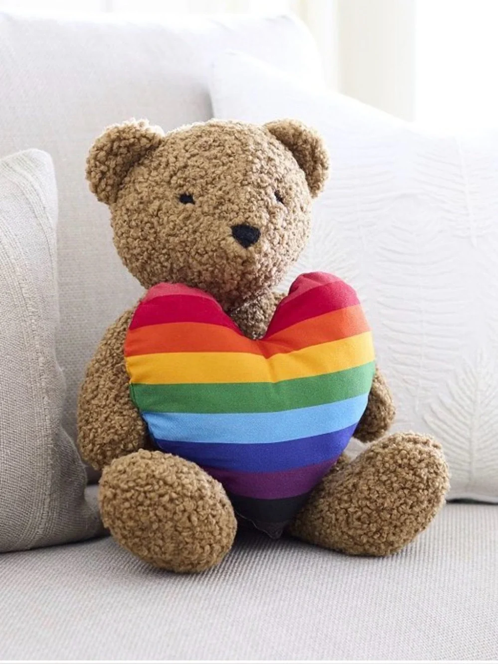 Pottery Barn Teddy Shaped Pillow- Trevor Project 🌈 FREE SHIPPING!